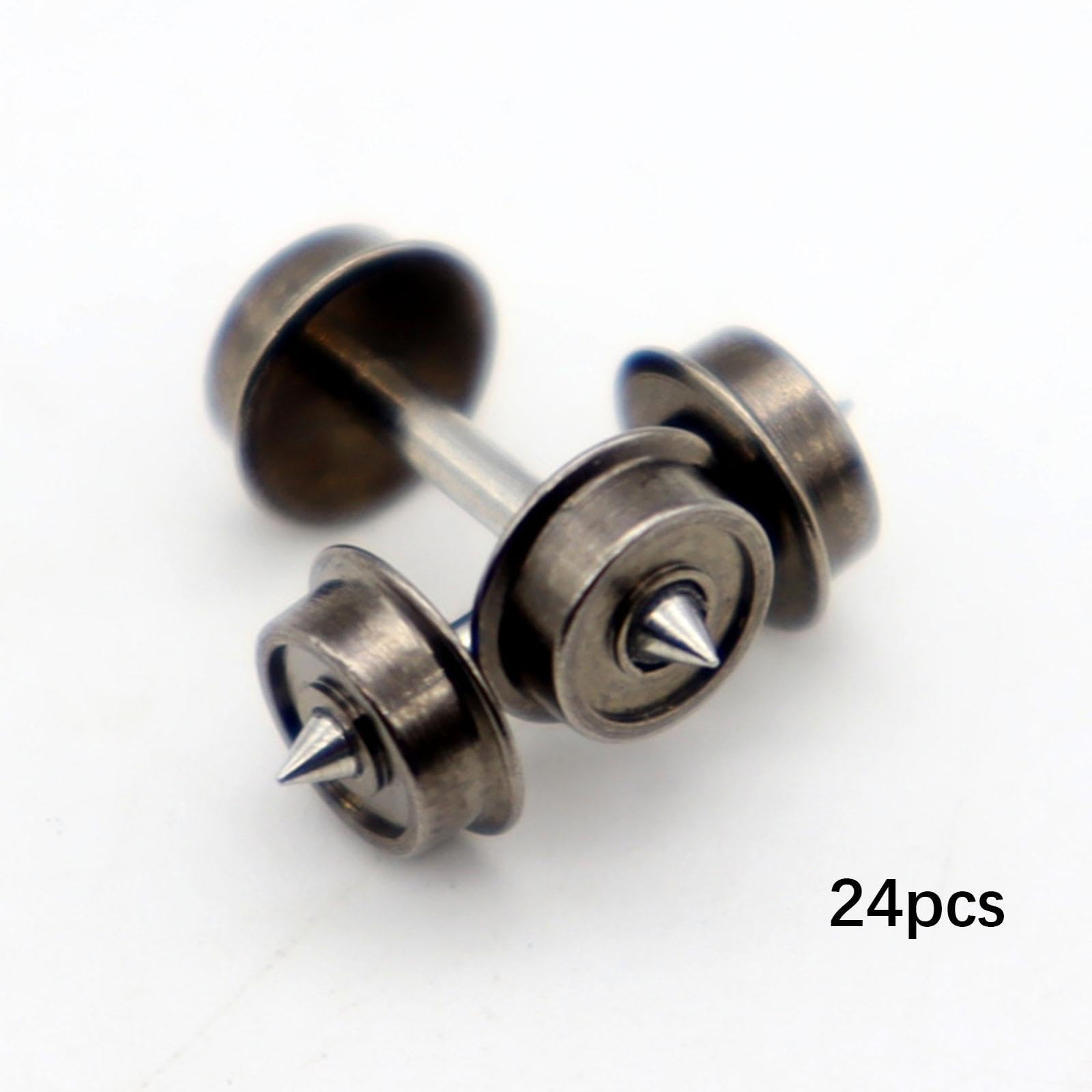 Colcolo Ruedas de Metal de 24 Piezas, Rueda de Escala n, Profesional, Parte de Repuesto, Hobby Trenes Eje de Metal de Accesorios para 1: 160 Trenes Modelo