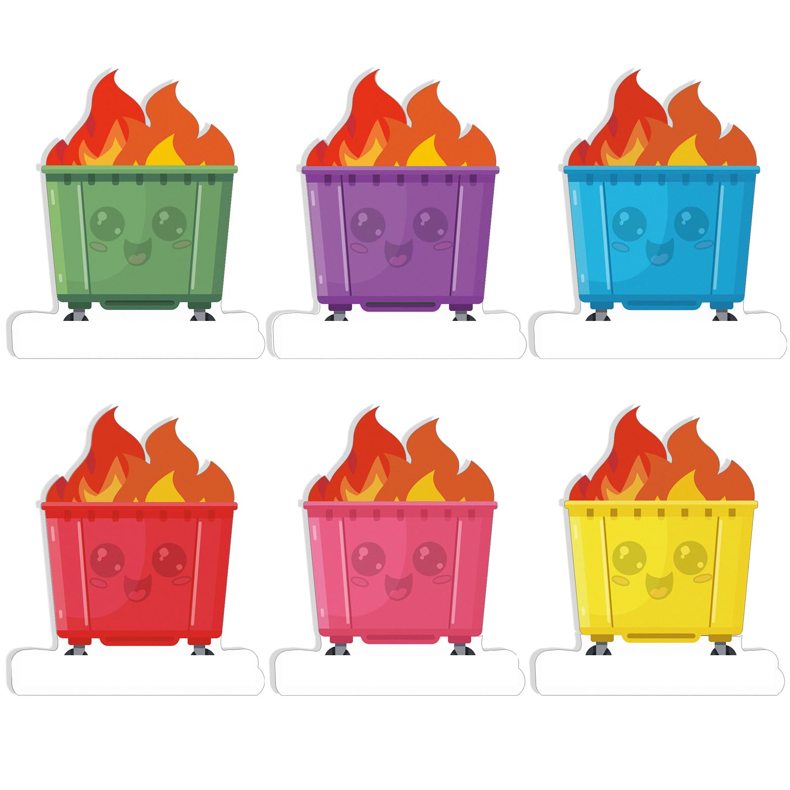 Thenshop 36 Pack Dumpster Fire Sticky Notes 7.6 x 3 Inch Funny Tearable Notepads Desk Accessories Everything is Fine Paper Pad for Teacher Appreciation Gifts Office Supplies, Total 720 Sheets