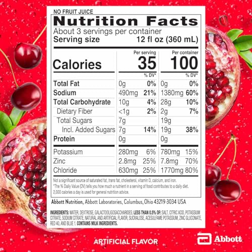 Image of Pedialyte AdvancedCare Plus Electrolyte Hydration Drink, Has 33% More Electrolytes and Has PreActiv Prebiotics, Chilled Cherry Pomegranate, 1 Liter