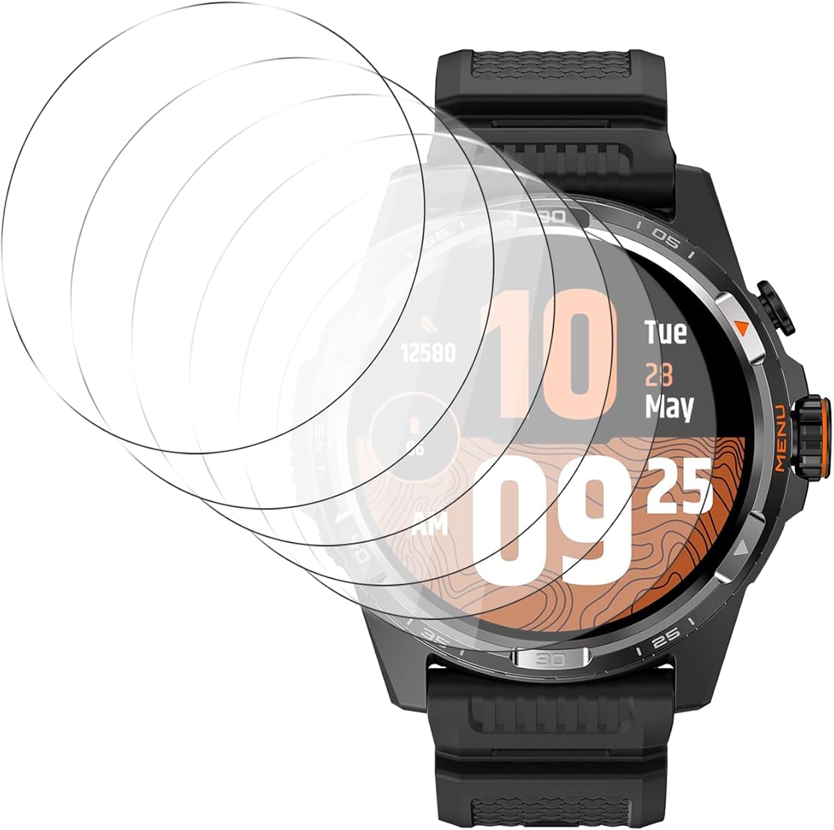 [6 Pack] for Ticwatch Atlas Screen Protector, Flexible TPU Film Compatible with Ticwatch Atlas Smartwatch,Self-Healing Anti-Scratch Ultra-Thin