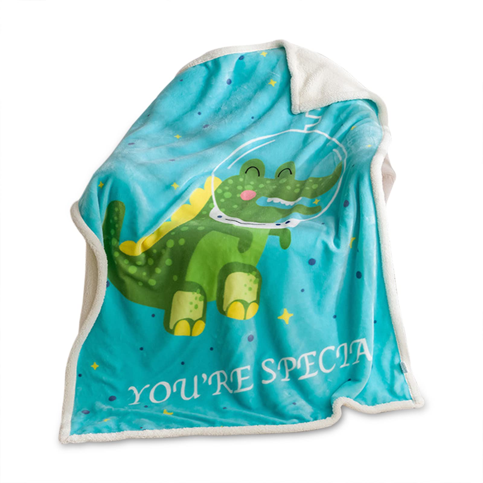 Ergocar Coperta per Bambini, Morbida Accogliente Reversibile Animale Coperta, Sherpa Coperta in Pile per Bambini, Coperte da letto per Divano, Camera e Scuola Materna