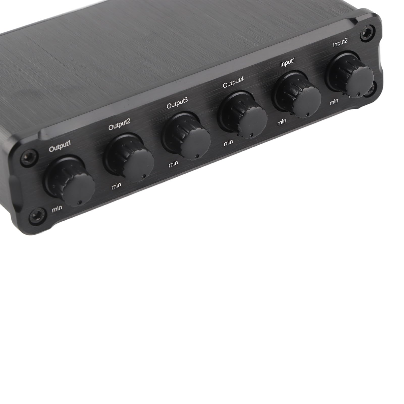 Selektor Głośników Stereo 2 na 4 Wyjścia z regulacją Głośności, Przełącznik Audio RCA, Zbalansowany Konwerter Audio, Skrzynka Rozdzielcza Selektora Audio dla (wtyczka UE)