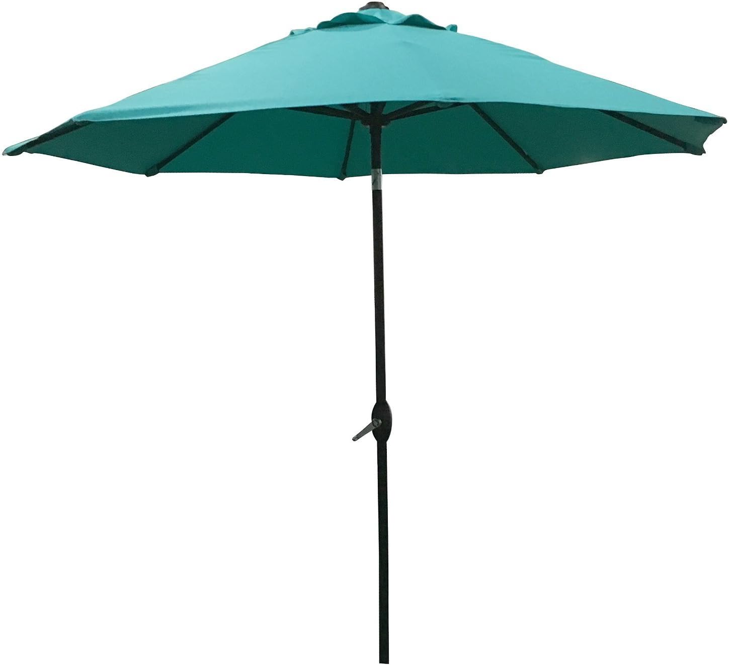 ABO GearABO Gear 9 Ft Outdoor Table Aluminum Patio Umbrella with Auto Tilt and Crank, 8 Ribs, Polyester, Turquoise