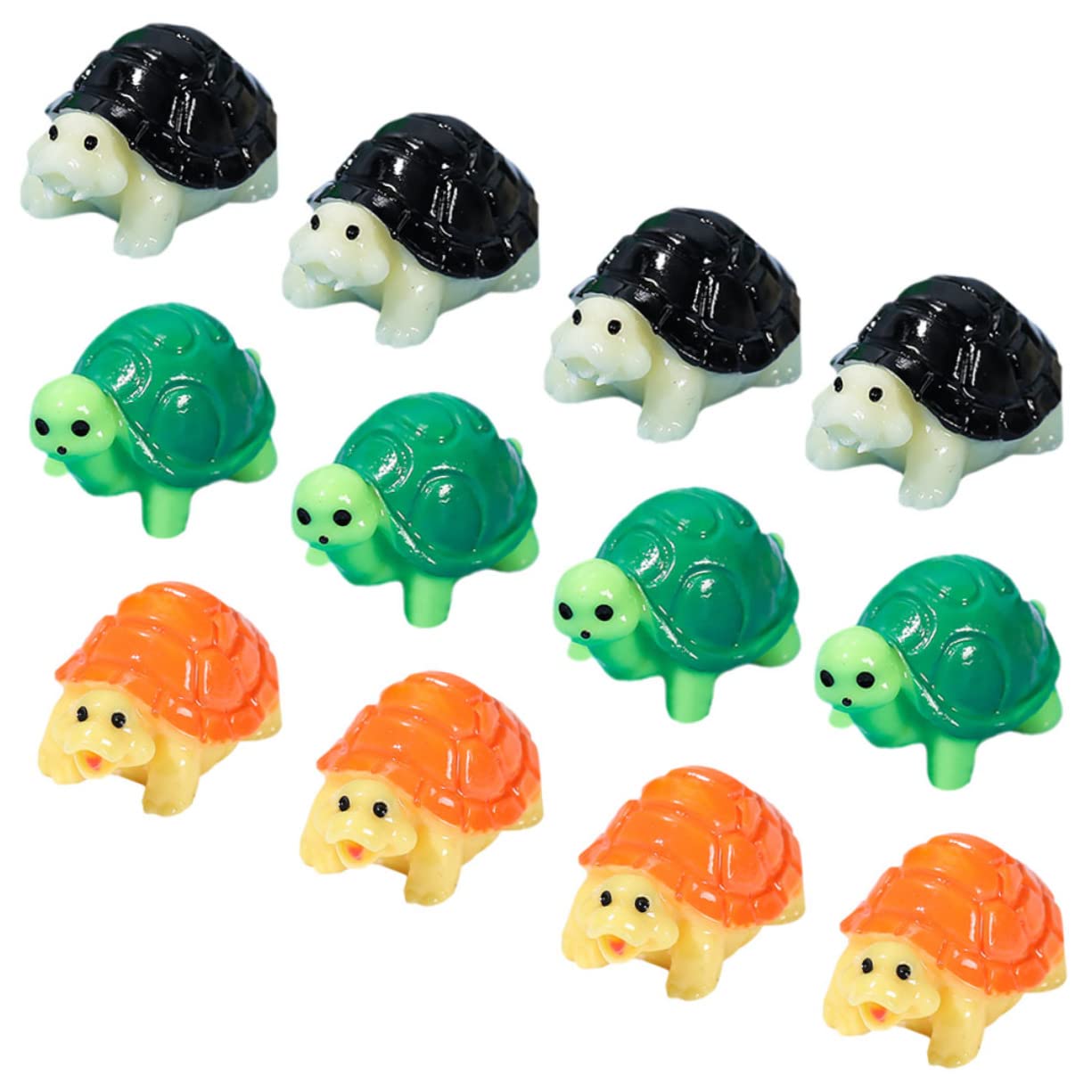 Generic 12 sztuk żywica żółw dekory miniaturowe rzemiosło żółw małe urocze ozdoby mikro element dekoracji krajobrazu do dekoracji Bonsai ogrodowe Diy Craft