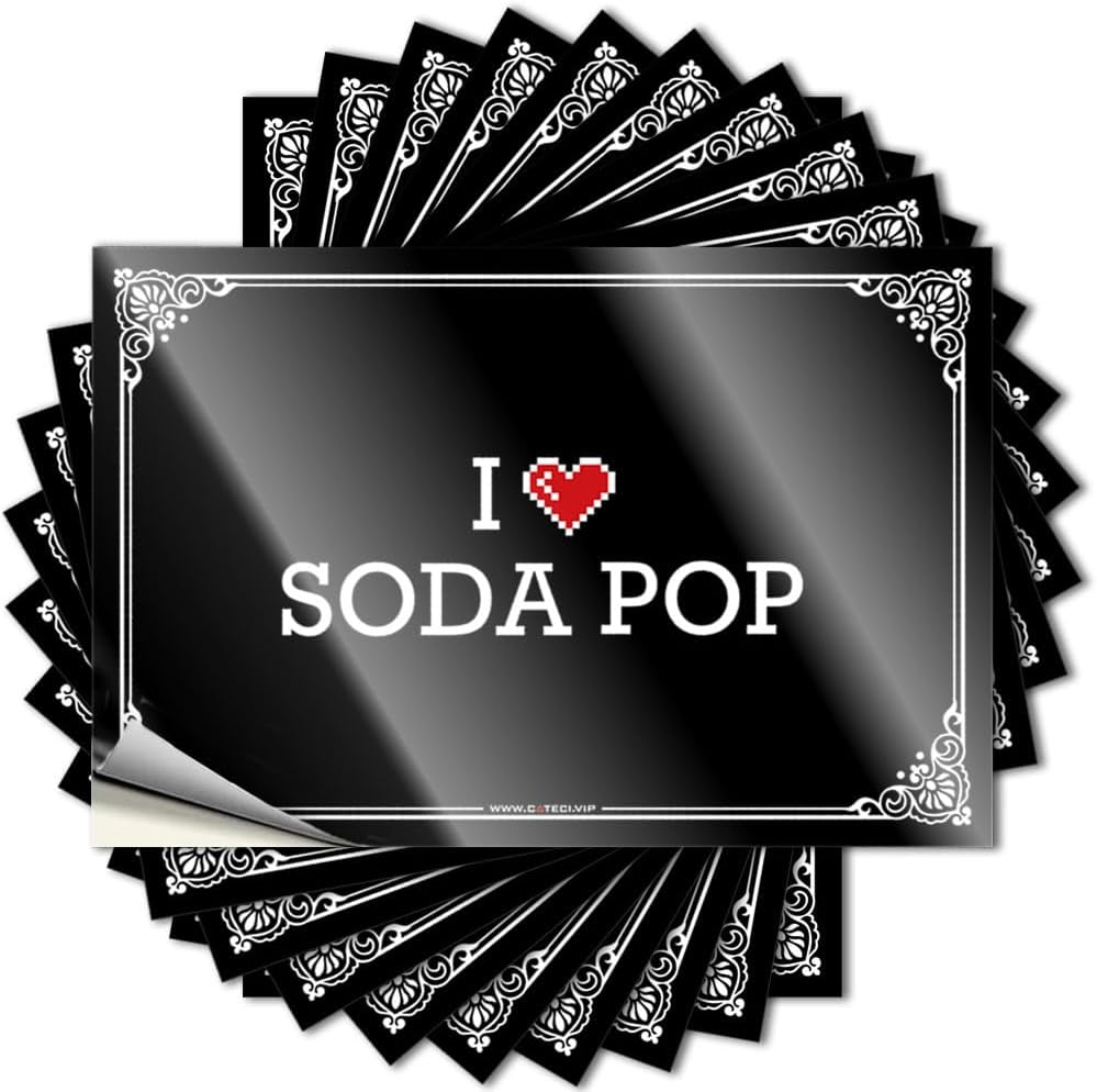 Fluffy, Tattoos Cover I Love Soda Pop | Race Decorations for Patio(12X18CM)