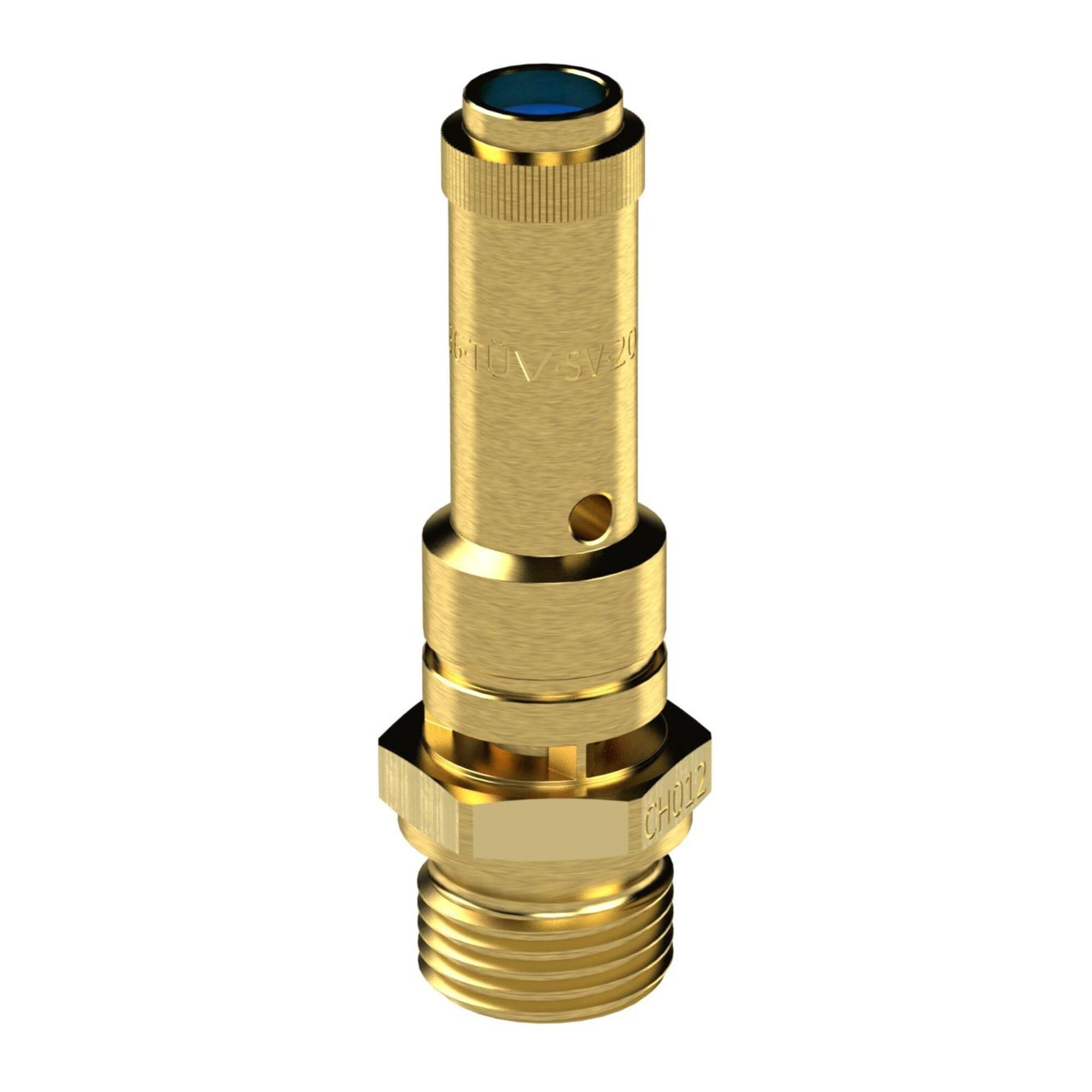 RIEGLER 104343-226.03-11,0 Sicherheitsventil DN 8, Messing, G 1/2, Ansprechdruck 11 bar, 1Stk
