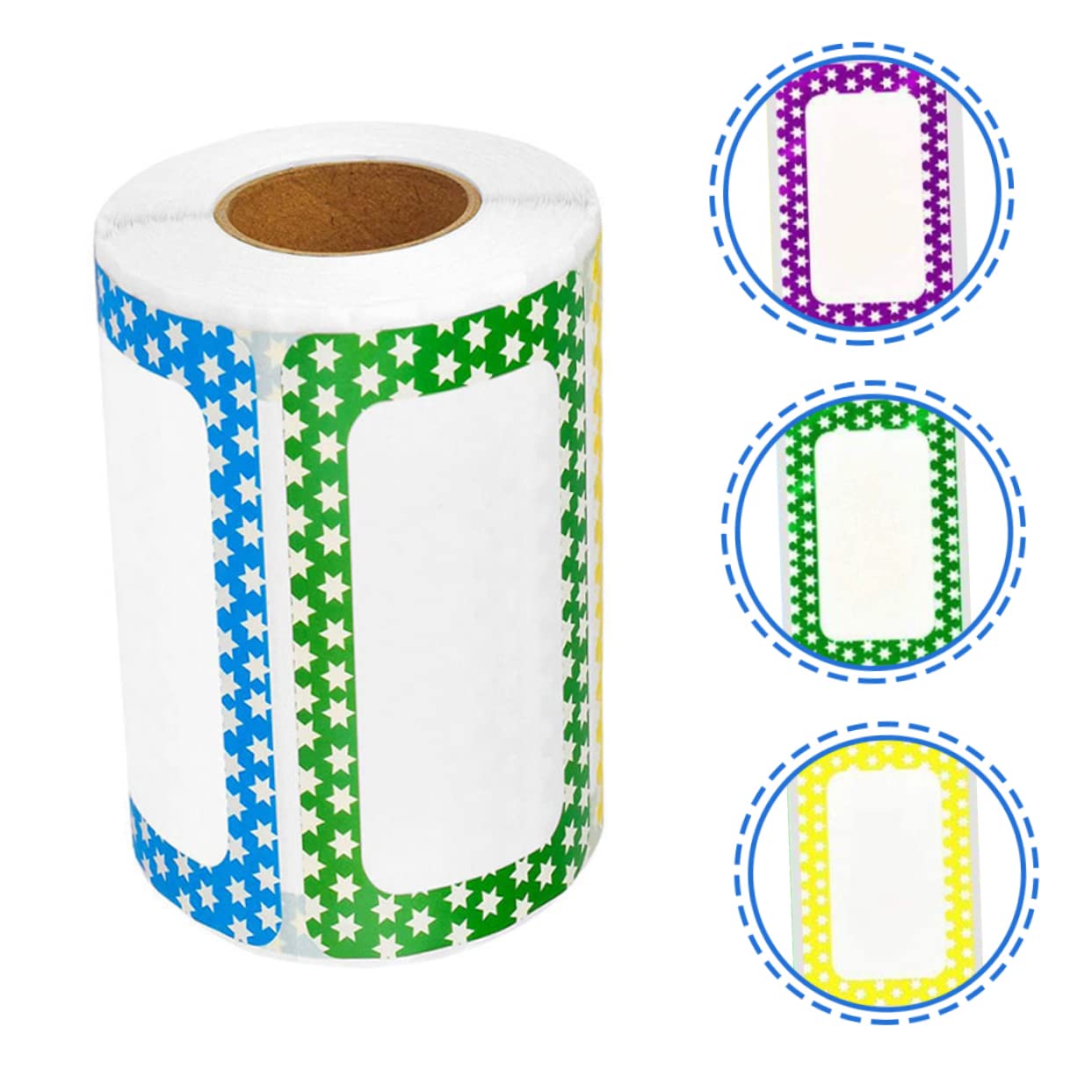 DOITOOL 3 Rollen Bunte Namensaufkleber Selbstklebende Etiketten mit Farbigem für Schule Büro und Persönliche Verwendung Einfach Beschriftbar und Ablösbar