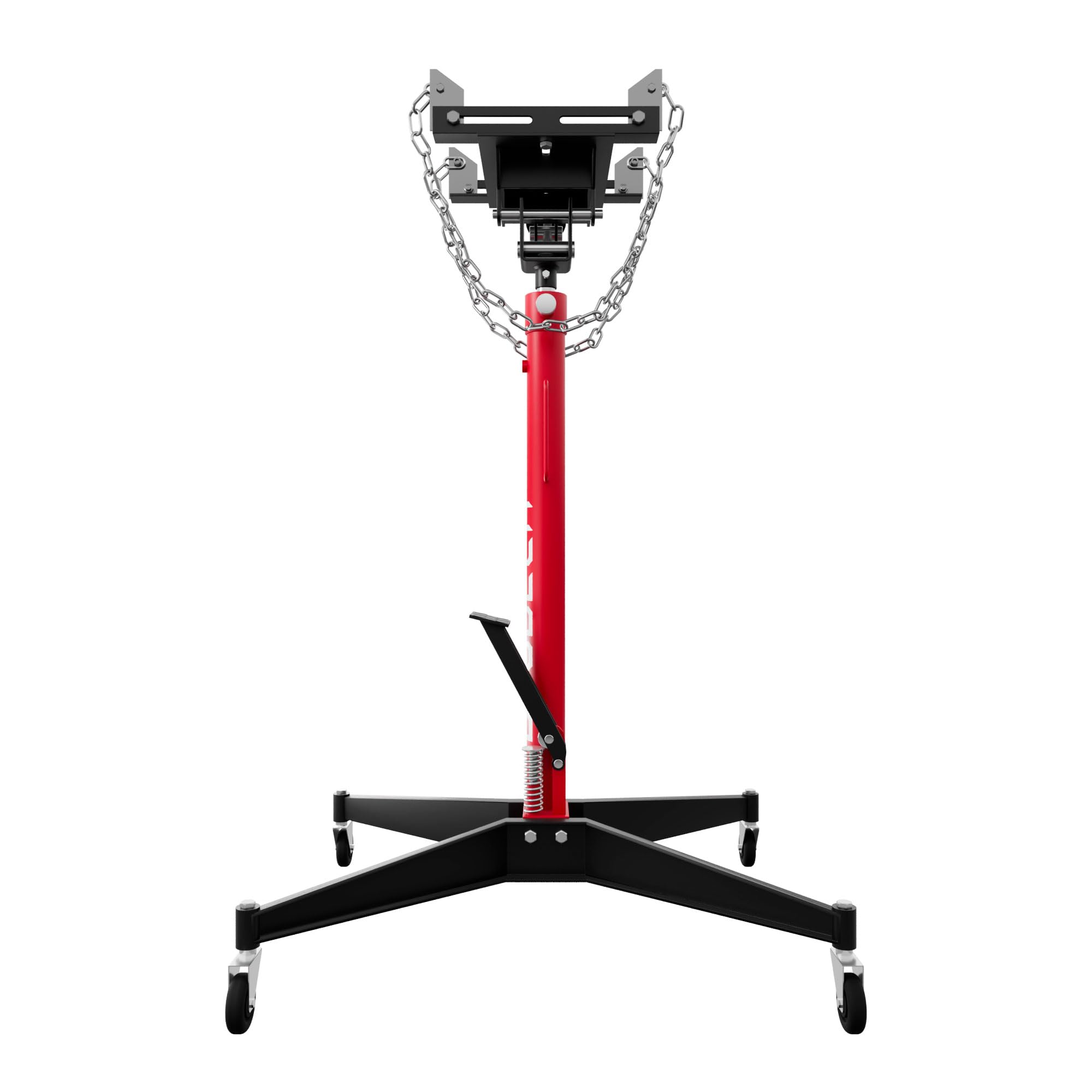 Boudech Hack - Sollevatore Ingranaggi idraulico da Fossa max 500Kg H210 cm per Trasmissione Motore Auto con Ruote in Acciaio Rosso