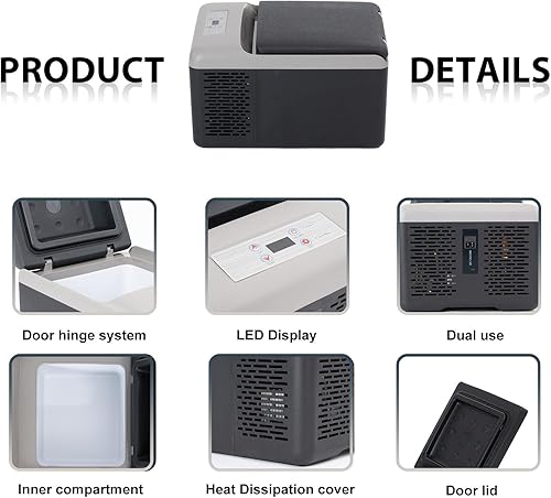 Miniatura 4 de Alpicool C9PT - Refrigerador portátil para automóvil, refrigerador de automóvil de 12 voltios, refrigeración rápida de 10 cuartos de galón, con 1224