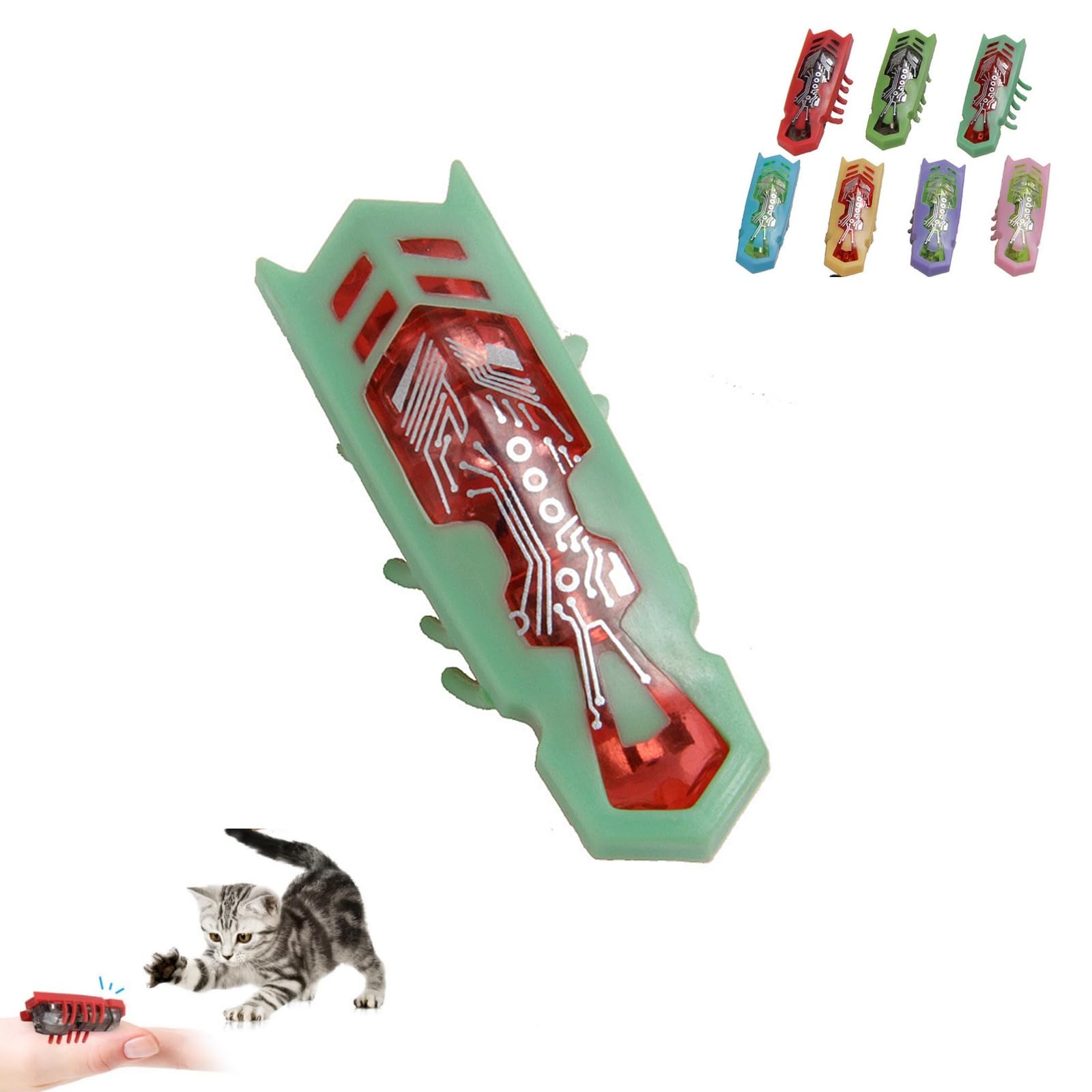 Mini Electronic Robot Beetle Funny Cat Toy,Cat Toys Interactive,Cat Bug Educational Toy for Indoor Cats Kitten Play Chase Exercise (C, 1PC) — image 1