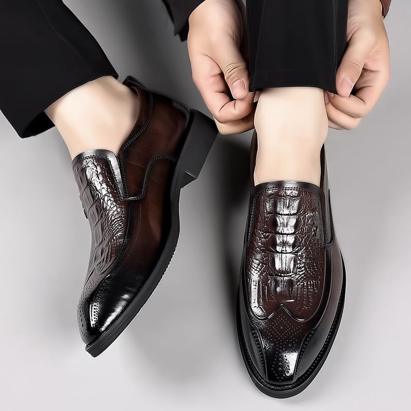 Business Oxford Shoes for Men Mens Leather Shoes Slip on Comfortable Casual Flats Fashion Breathable Dress Shoes Male Loafers Men Driving Zapatos2