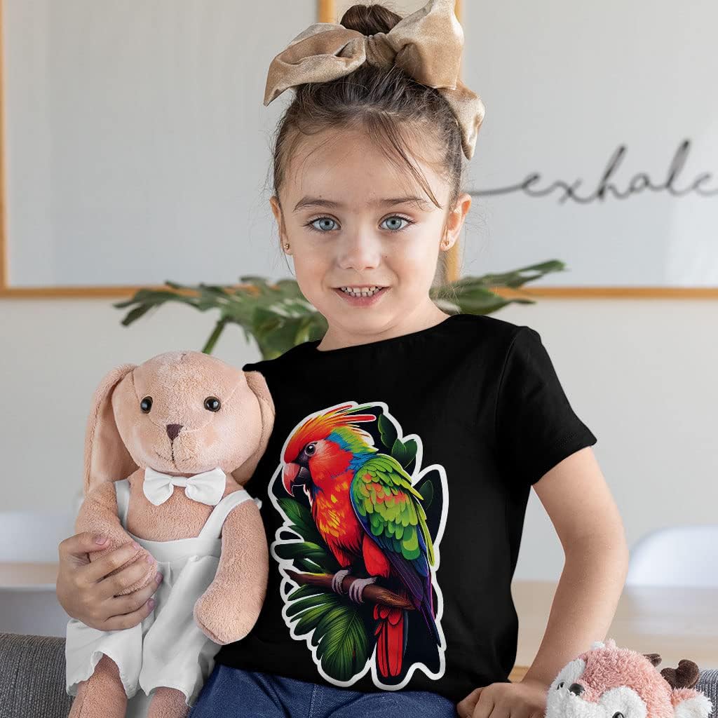 Red Parrot Kids' T-Shirt - Artwork T-Shirt - Printed Tee Shirt for Kids