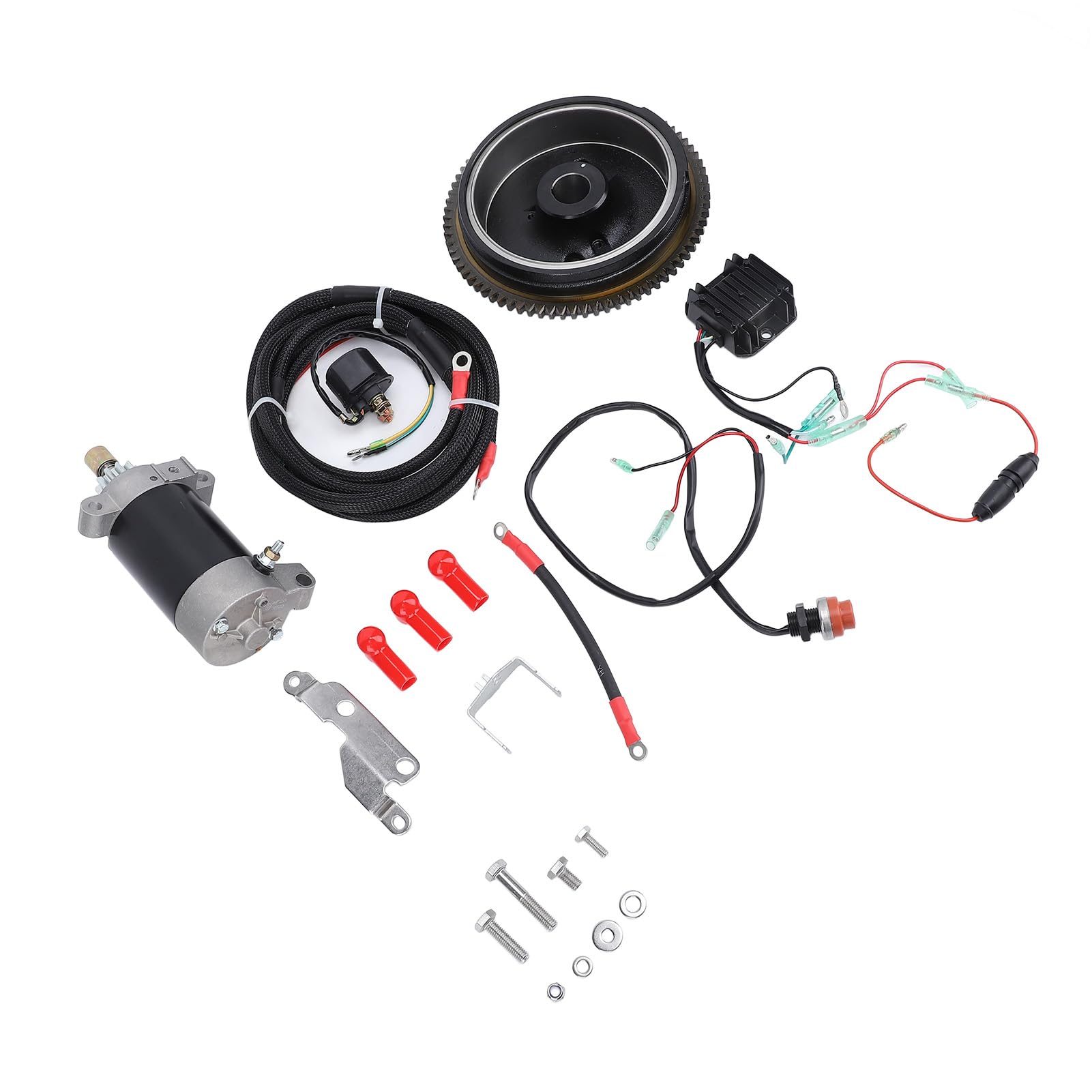 Kit di Avviamento per Motore Fuoribordo Sostituzione Durevole Dell'avviamento Elettrico per Motore Fuoribordo a 4 Tempi 20 per Appassionati di Alluminio, Ferro, Plastica, Gomma