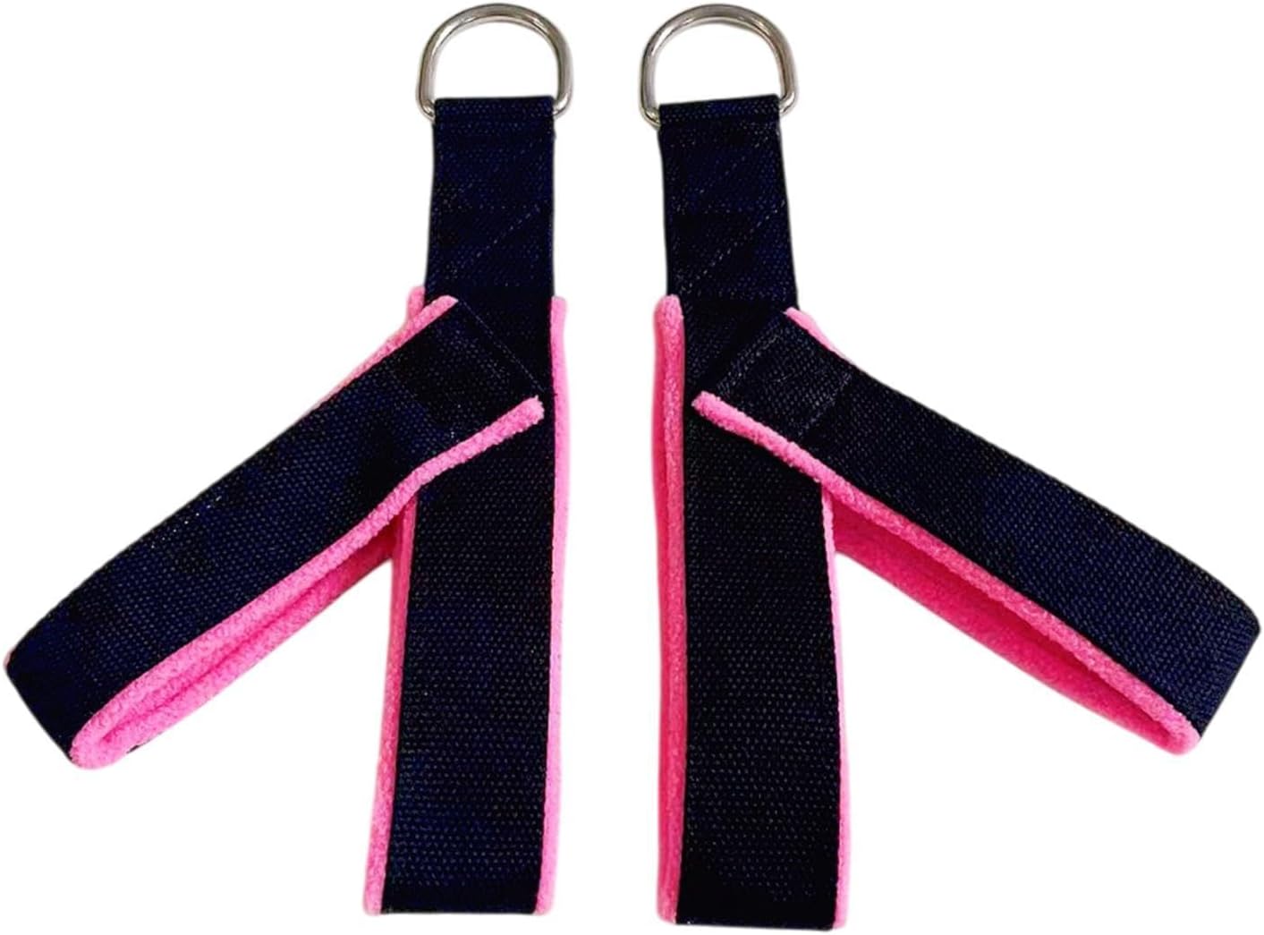 2Pcs Pilates Straps Reformer Straps D Ring Core Waist Back Leg Y Loops Fitness Straps Yoga Straps for Exercise Men Home Women, Pink