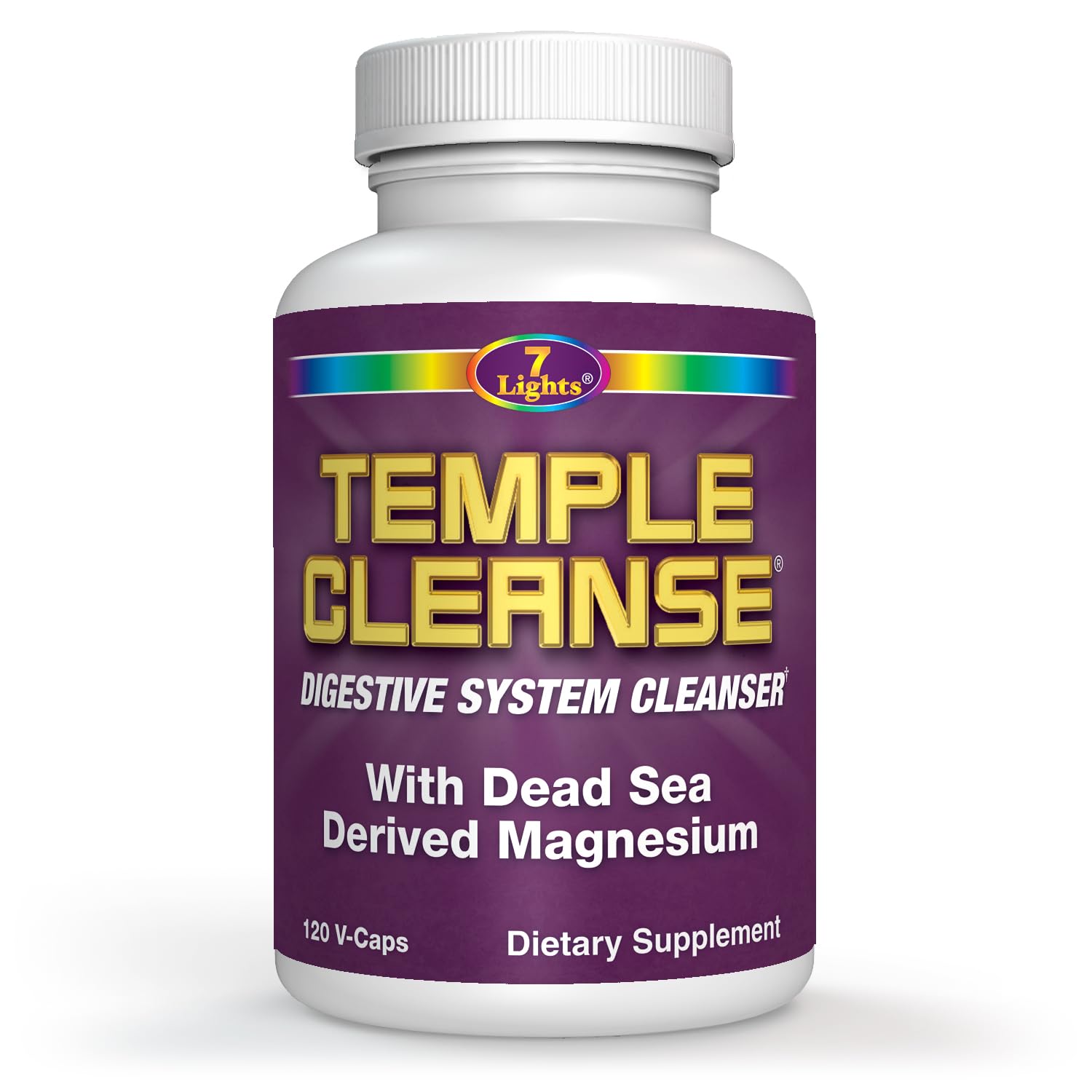 Temple Cleanse 120 Capsules | Oxygen & Dead Sea Magnesium Colon Cleanse Detox, Fast-Acting Constipation Relief, No Gas/Bloating, Vegan Gluten-Free Digestive Cleanse, Gentle on Stomach for Women & Men