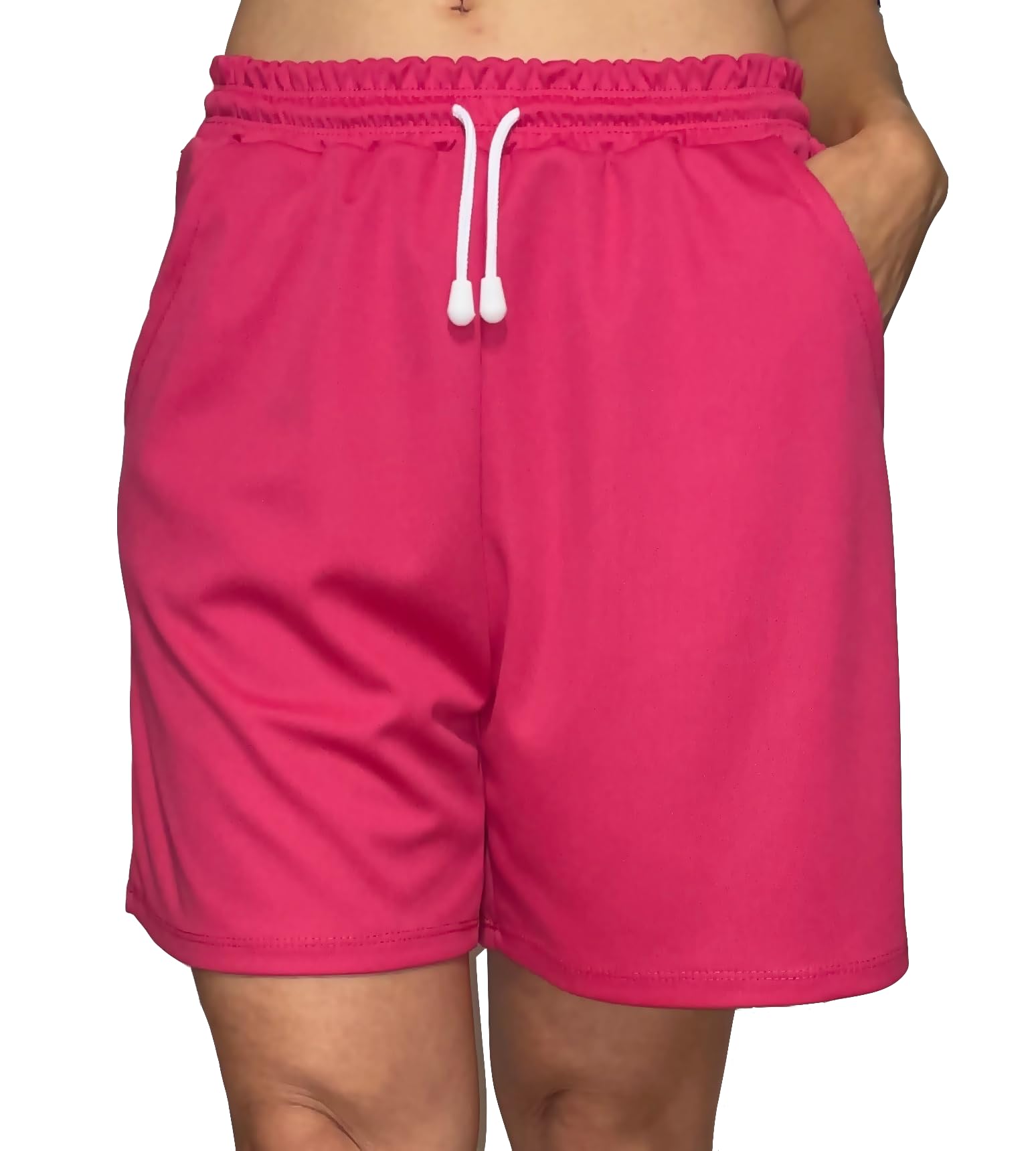 C K CrisKat Pantalones Cortos Mujer Verano Deportivo Cintura Alta Elástica Cordón Shorts Holgados de Pierna Ancha Verano