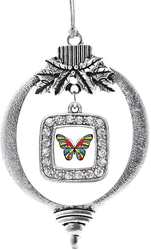 Miniatura 40 de Inspired Silver - My Vintage Initials - Adorno con dije de letra J - Adornos navideños cuadrados de plata con joyas de circonita cúbica