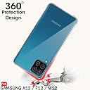TheGiftKart Crystal Clear Back Cover Case for Samsung Galaxy M12 / F12 / A12 | Shock Proof 360° Protection | Hard Clear Back Cover Case for Samsung M12 / F12 / A12 (PC & TPU, Transparent Bumper) gallery image