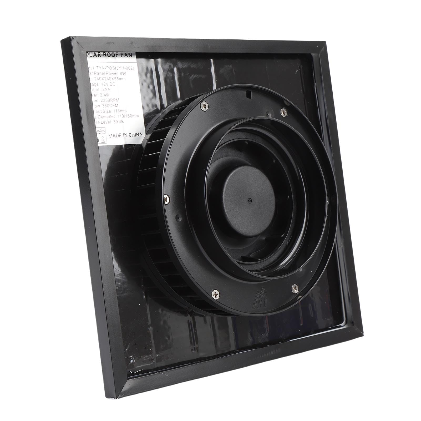 YWBL-WH Ventilatore Solare da Tetto, Costruzione in Acciaio Legato, Efficiente Pannello Solare da 8 W, di Scarico per Soffitta per Flusso d'Aria in Garage e Magazzino