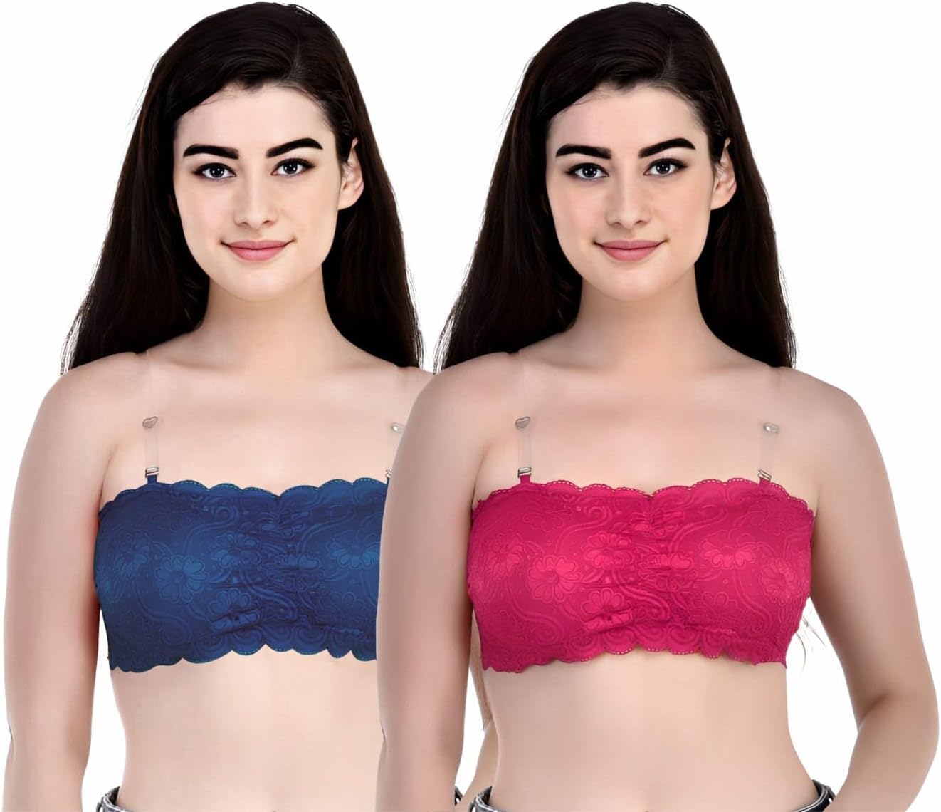 Kulua Net Lightly Padded Non-Wired Wire Free T-Shirt Full Cup Air Sports Bra Regular wear Sports wear Half Coverage Blue & Maroon 32 (B) Pack of 2