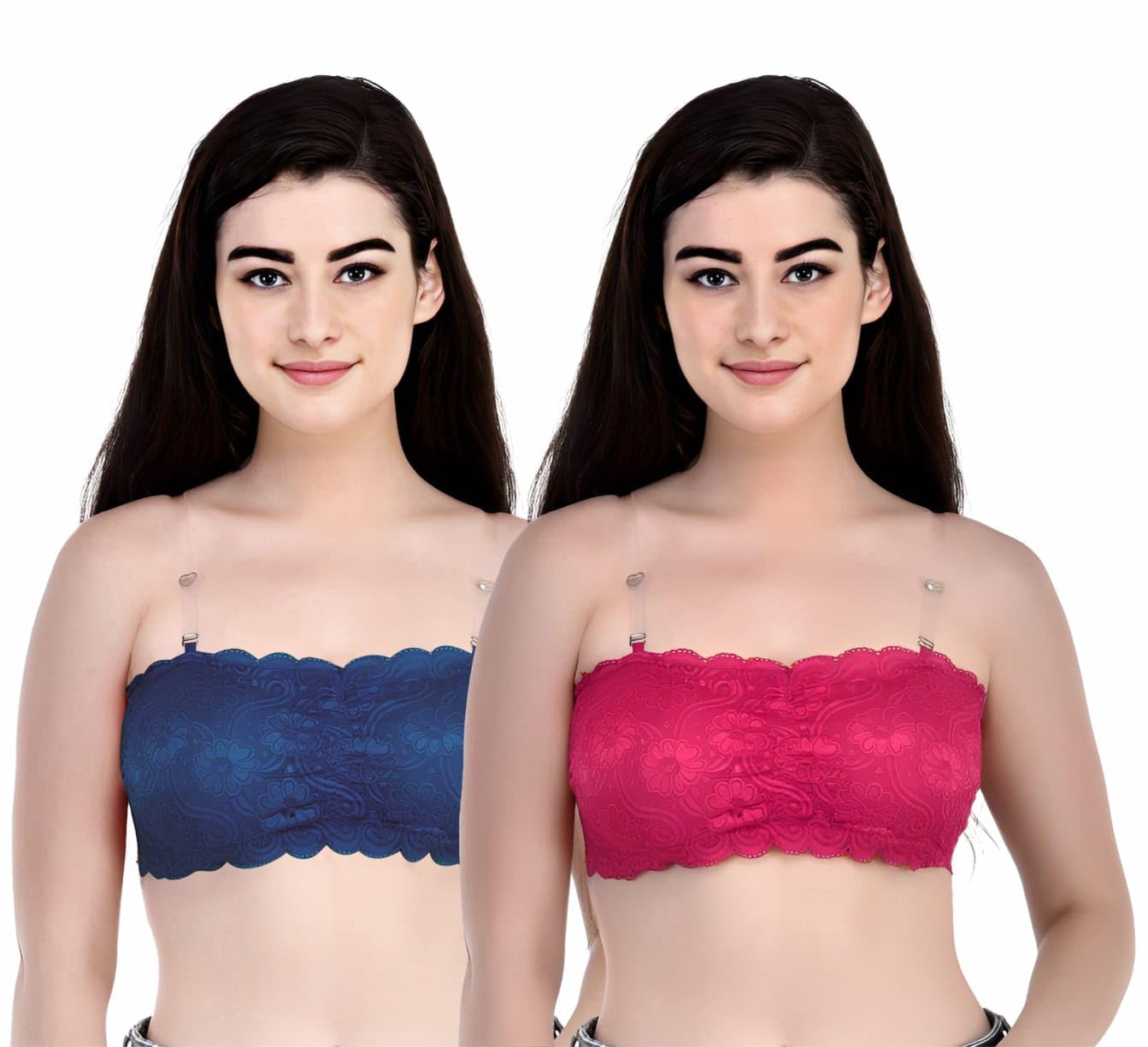 Kulua Net Lightly Padded Non-Wired Wire Free T-Shirt Full Cup Air Sports Bra Regular wear Sports wear Half Coverage Blue & Maroon 32 (B) Pack of 2