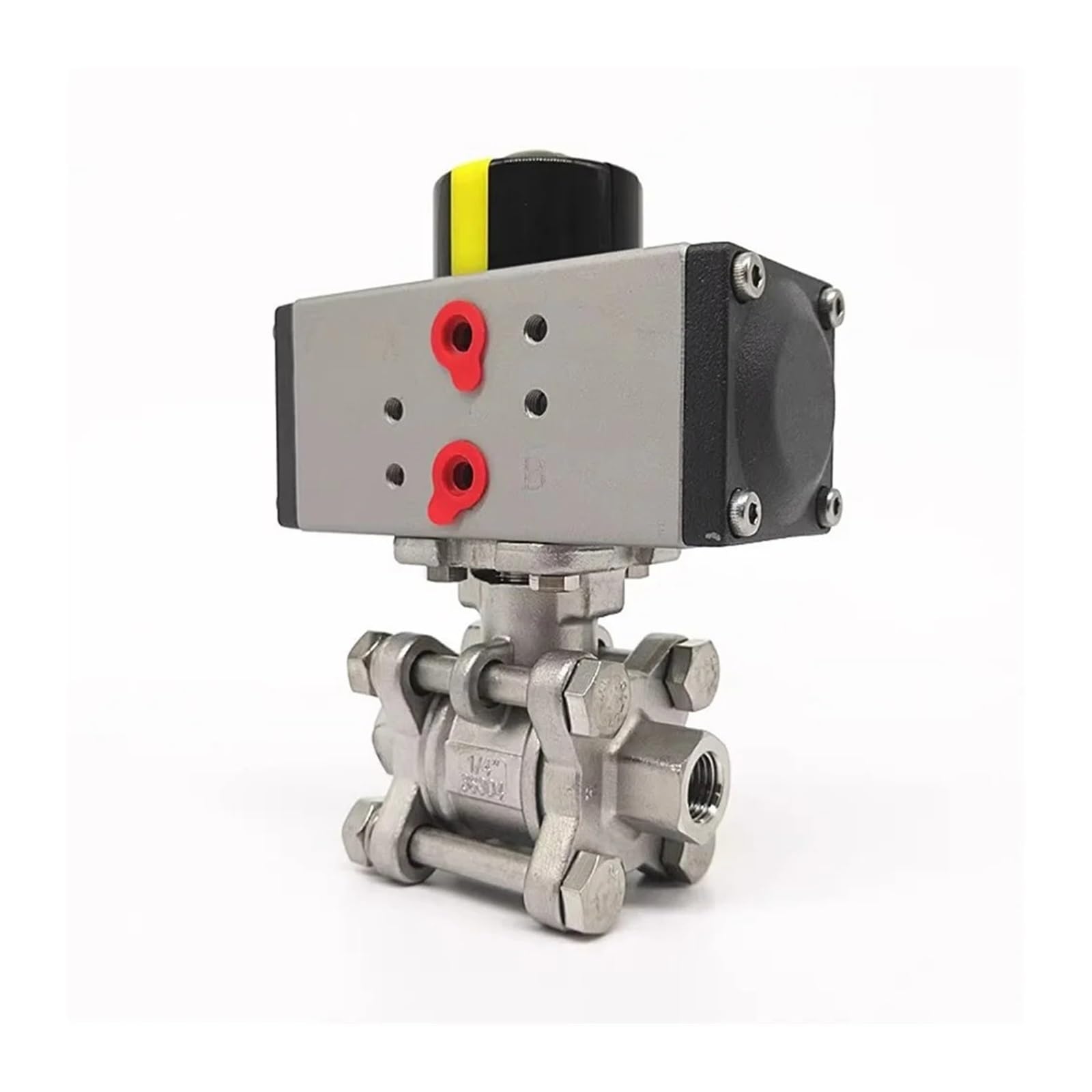 TPKMVGAP Small Type Air Actuated 3-pc Stainless 304 Grade Ball Valve - Double Acting 1/4" to 3/4"(DN10)
