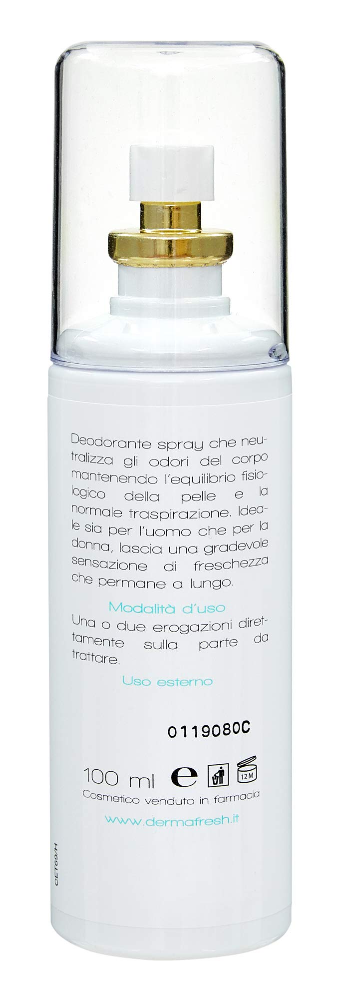 Dermafresh Dry, Deodorante Spray, Pelle Normale, Profumazione Speziata, No Gas, 100 ml (Confezione da 4)
