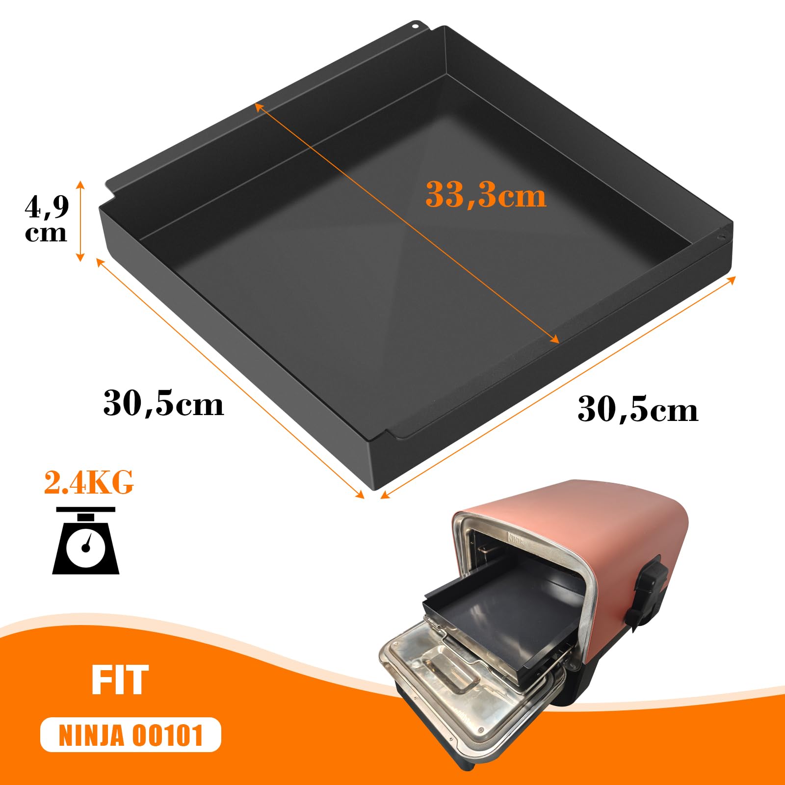 Denmay Plaque de cuisson en fonte pour Ninja OO100, OO101UK, Ninja Woodfire OO101, plancha universelle Weber, Tepro et autres barbecues, 30,5 x 30,5 cm