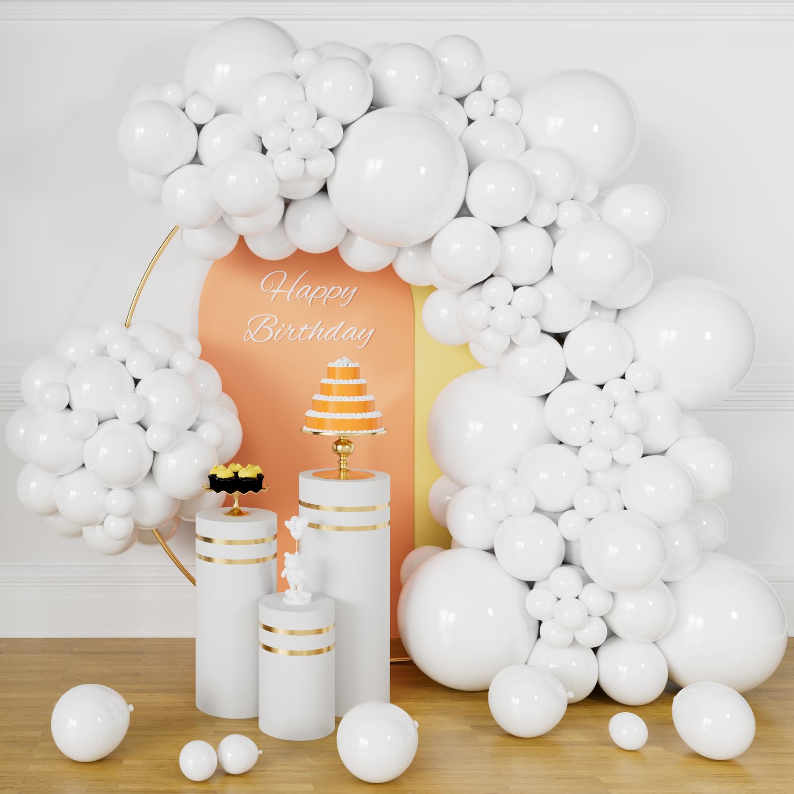 Amazon.com: 134Pcs White Balloons Different Sizes 5 10 12 18 Inch