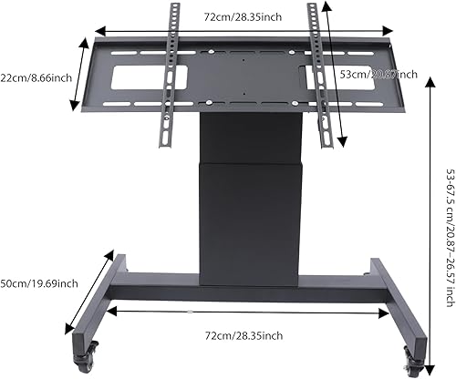 Miniatura 2 de Confidence - Soporte para monitor con ajuste de altura y ajuste de inclinación de 0 a 90 grados, carrito de TV móvil, carrito de monitor de bajo