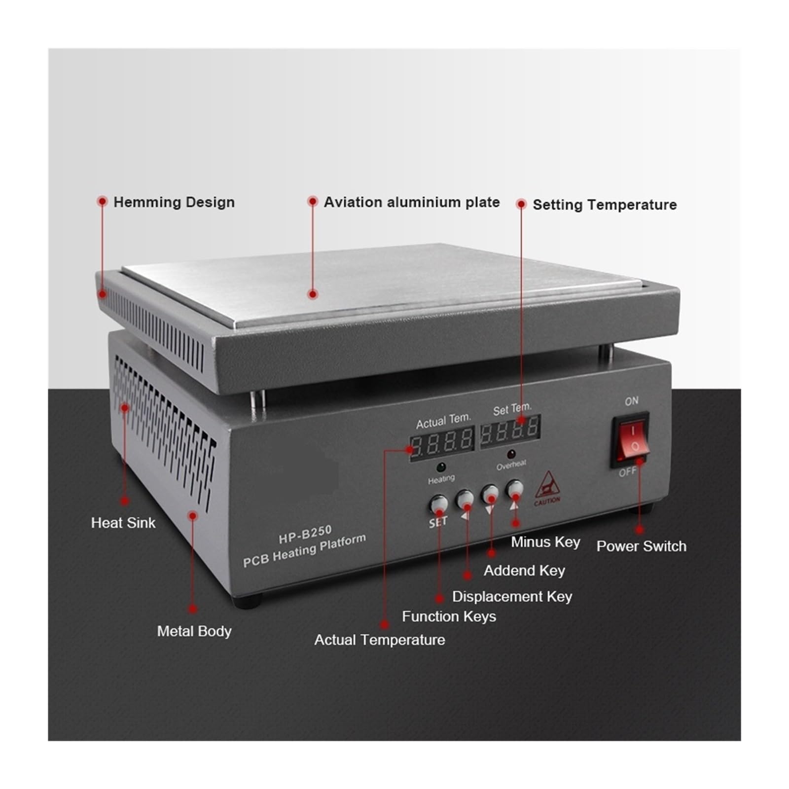 Lötheizplatte, Heizgeräte HP-B100 Neue Heizplattform 300 W PCB-Handy-Wartungsexperiment 100 x 100 mm Vorheizstation