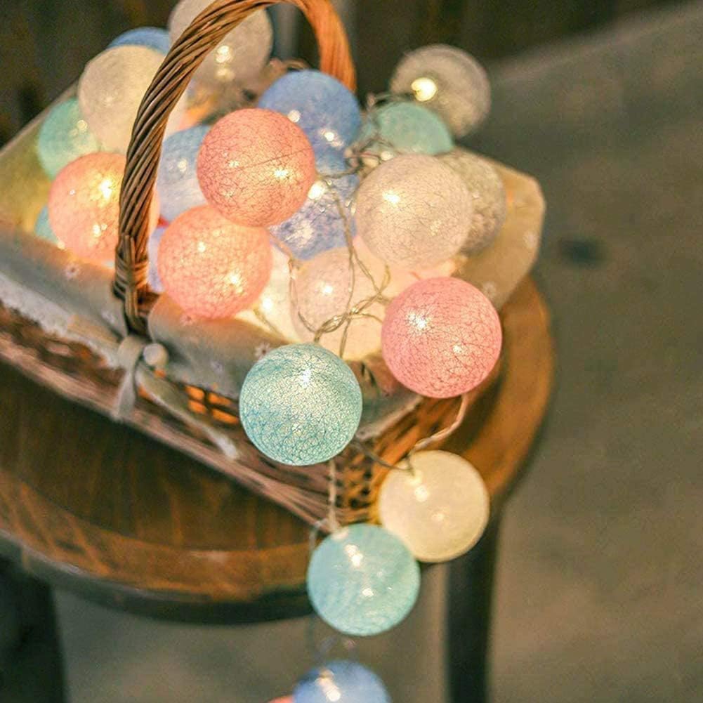 DeepDream Guirlande Lumineuse Coton Boules, 6.6M 30 LED Chaîne Lumière