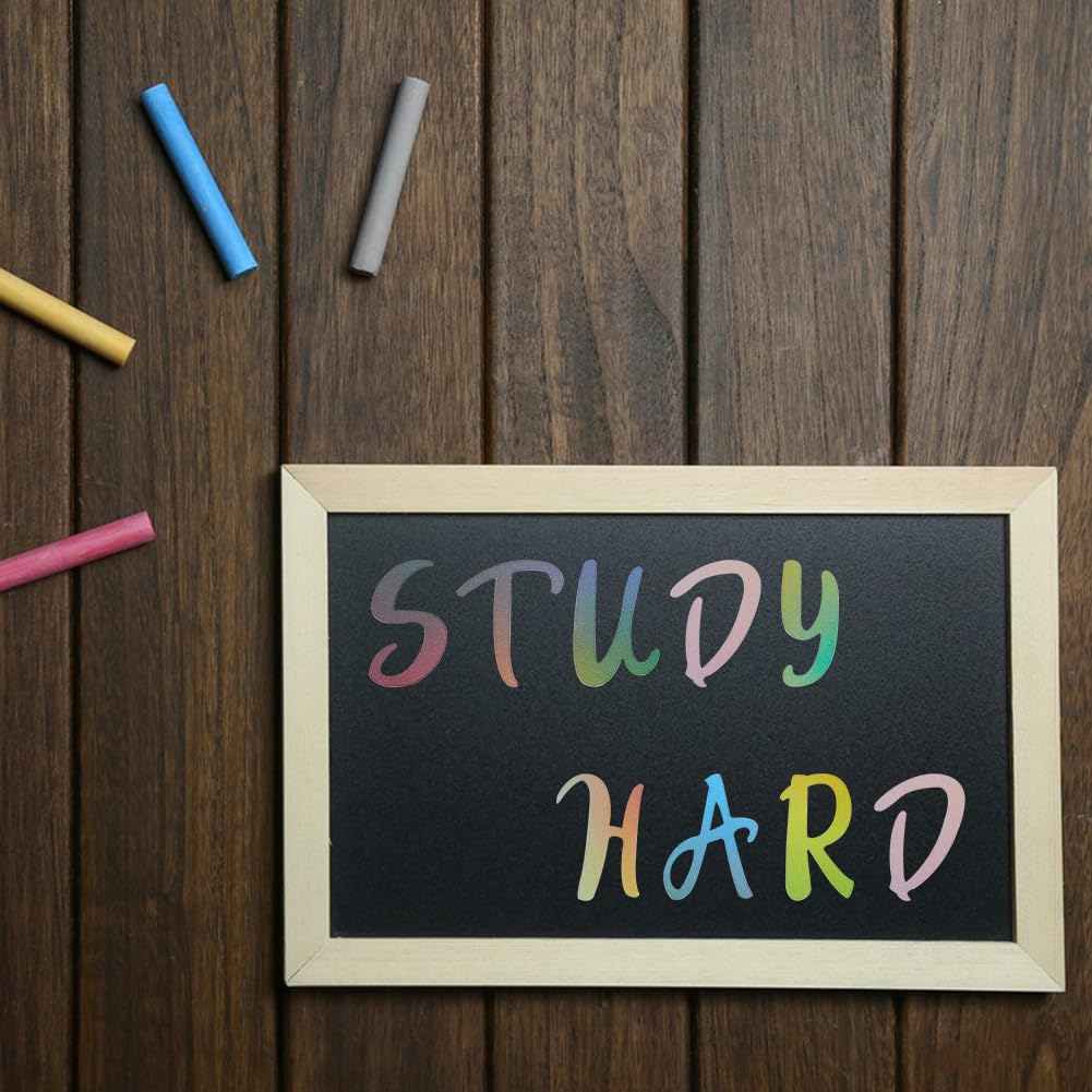 12 Feuille D'autocollants Alphabet Et Chifes En PVC De 12 Couleurs En