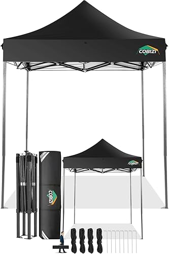 Miniatura 47 de COBIZI Toldo desplegable de 6.6 x 6.6 pies sin pared lateral, toldo resistente UPF 50+ para todas las estaciones, resistente al viento e