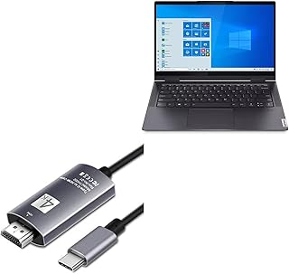 BoxWave Cable Compatible with Lenovo Yoga 7 (14 in - 82N7) - SmartDisplay Cable - USB Type-C to HDMI (6 ft), USB C/HDMI Cable for Lenovo Yoga 7 (14 in - 82N7) - Jet Black