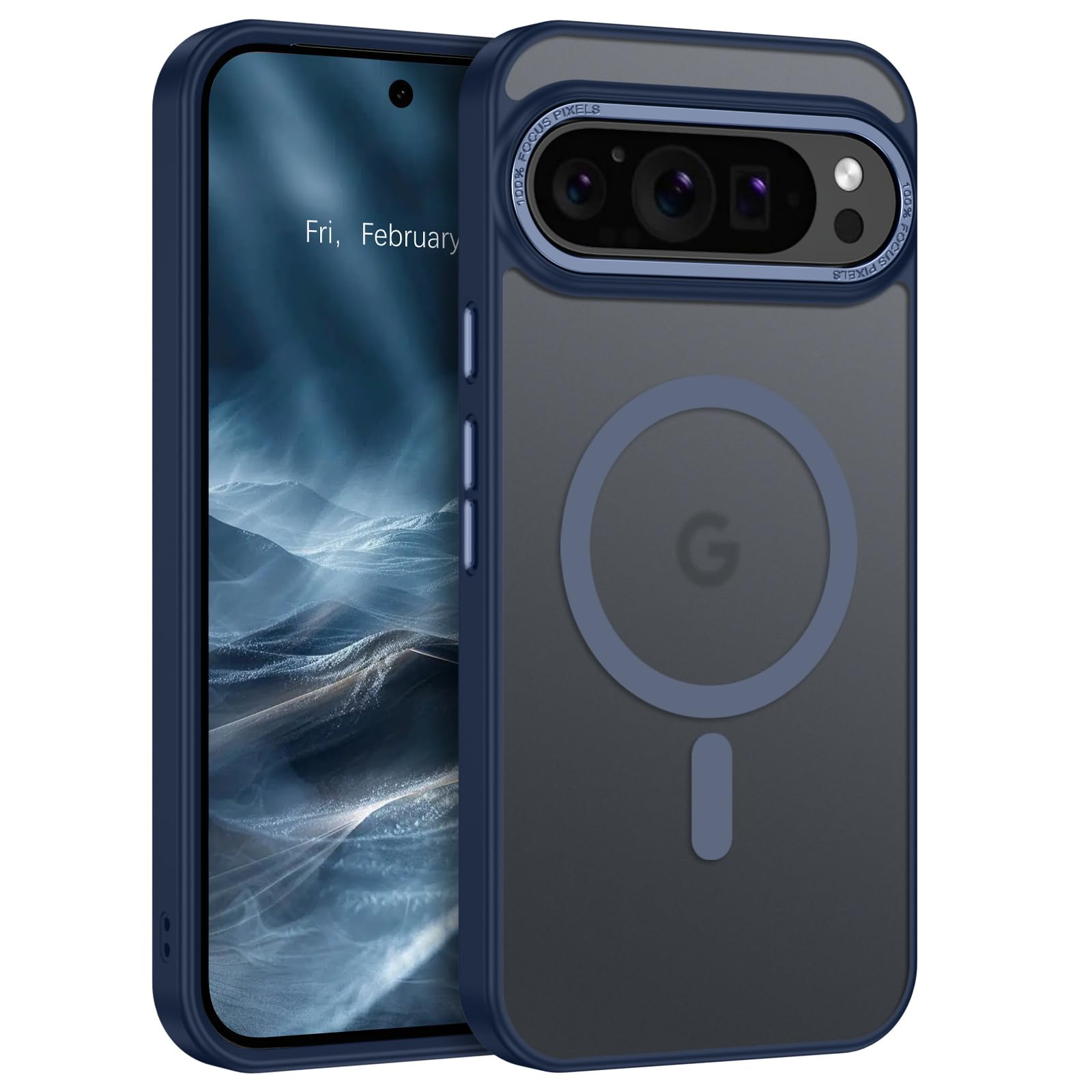 BENTOBEN Magnetic for Google Pixel 9 Pro XL Case, Pixel 9ProXL Phone Case Compatible with MagSafe, Translucent Matte Slim Shockproof Protective Magnetic Cover for Google 9 ProXL 6.8 inch, Dark Blue