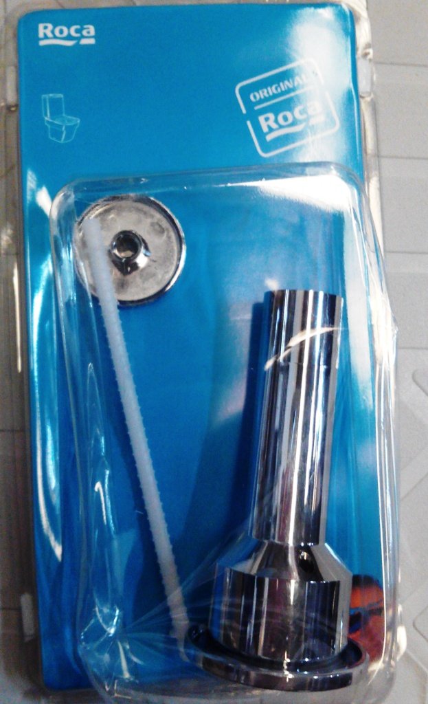 Roca Kit Pulsador Simple Ros.Largo Atlanta AH0007700R Válvula de Paso 2 Puertos Porcelana Blanco