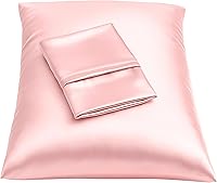 Vista 59 de ShopBedding - Lujosa funda de almohada de satén para el cabello, 2 unidades, satinada, estándar, con cremallera, estampado de cebra marrón, Blissford