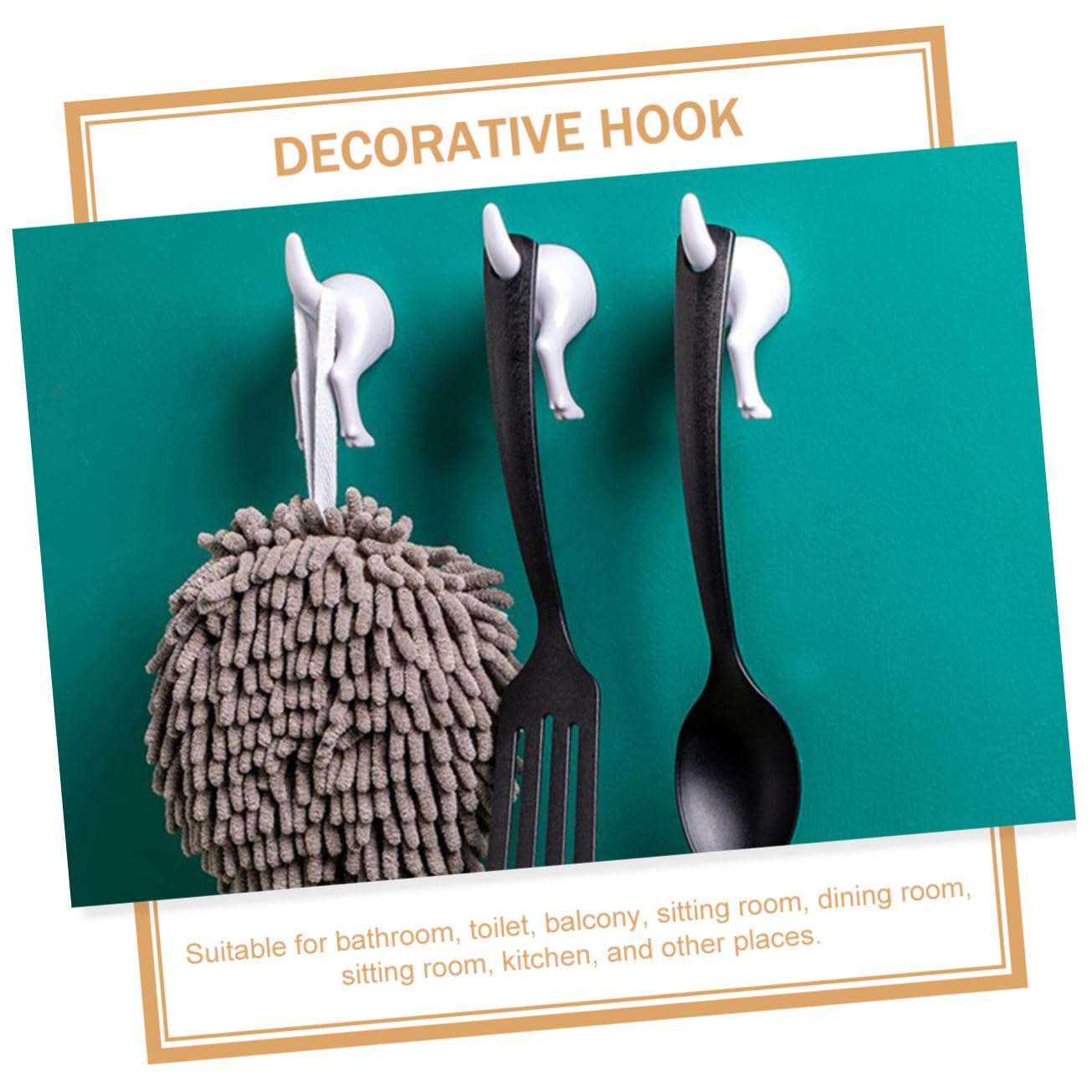 Artibetter 10pezzi Ganci Decorativi Da Muro Da Ganci Per Appendiabiti Per Cucina e Bagno Supporto Pratico Per Chiavi e Borse Design Moderno Foratura