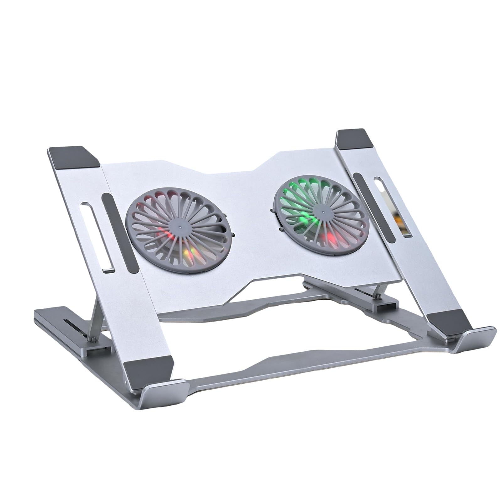 Supporto ergonomico per computer portatile da gioco con supporto regolabile, in alluminio ventilato con luci LED fredde, supporto per notebook ventilato