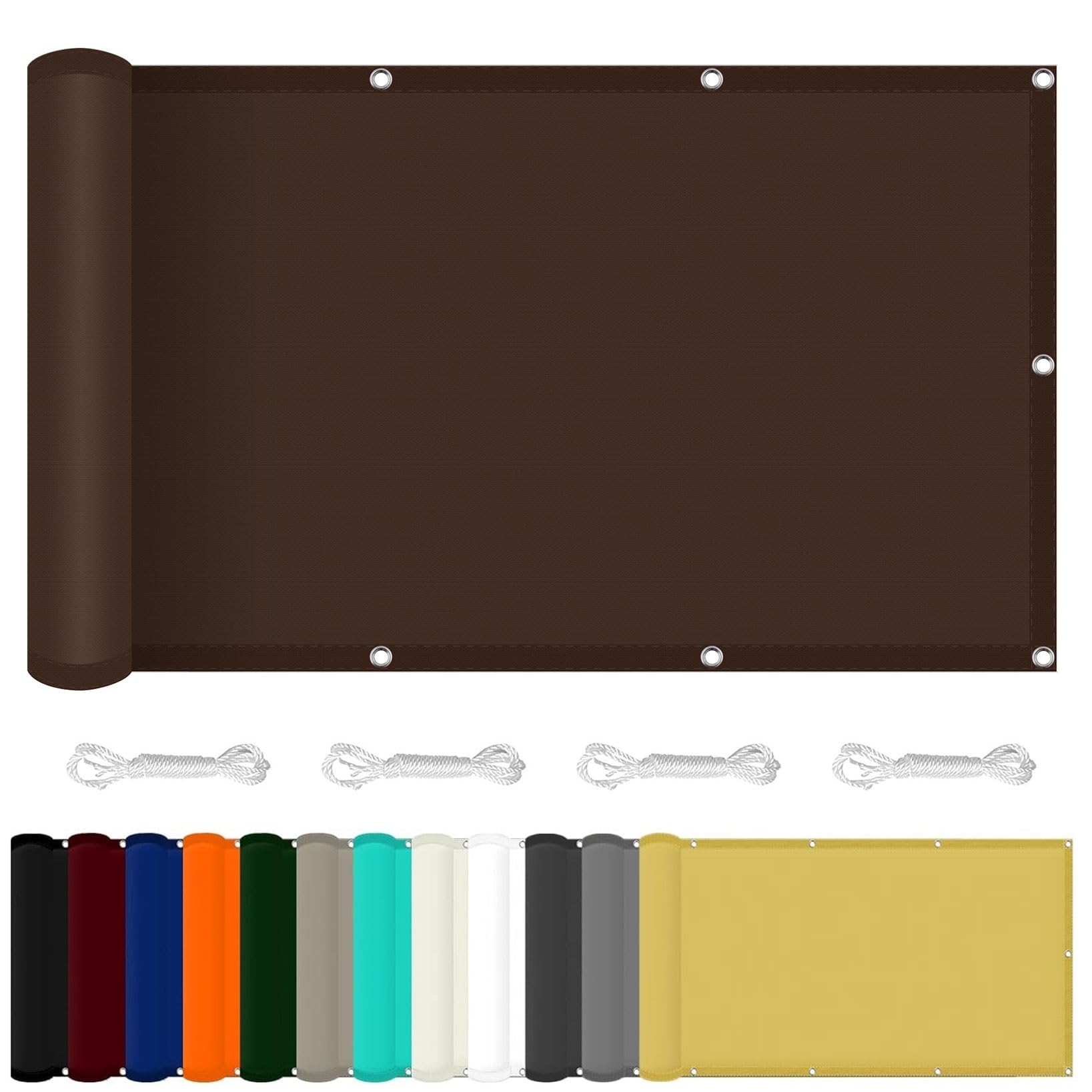Voile d'ombrage rectangulaire 3x4 m marron imperméable pour pergola et terrasse
