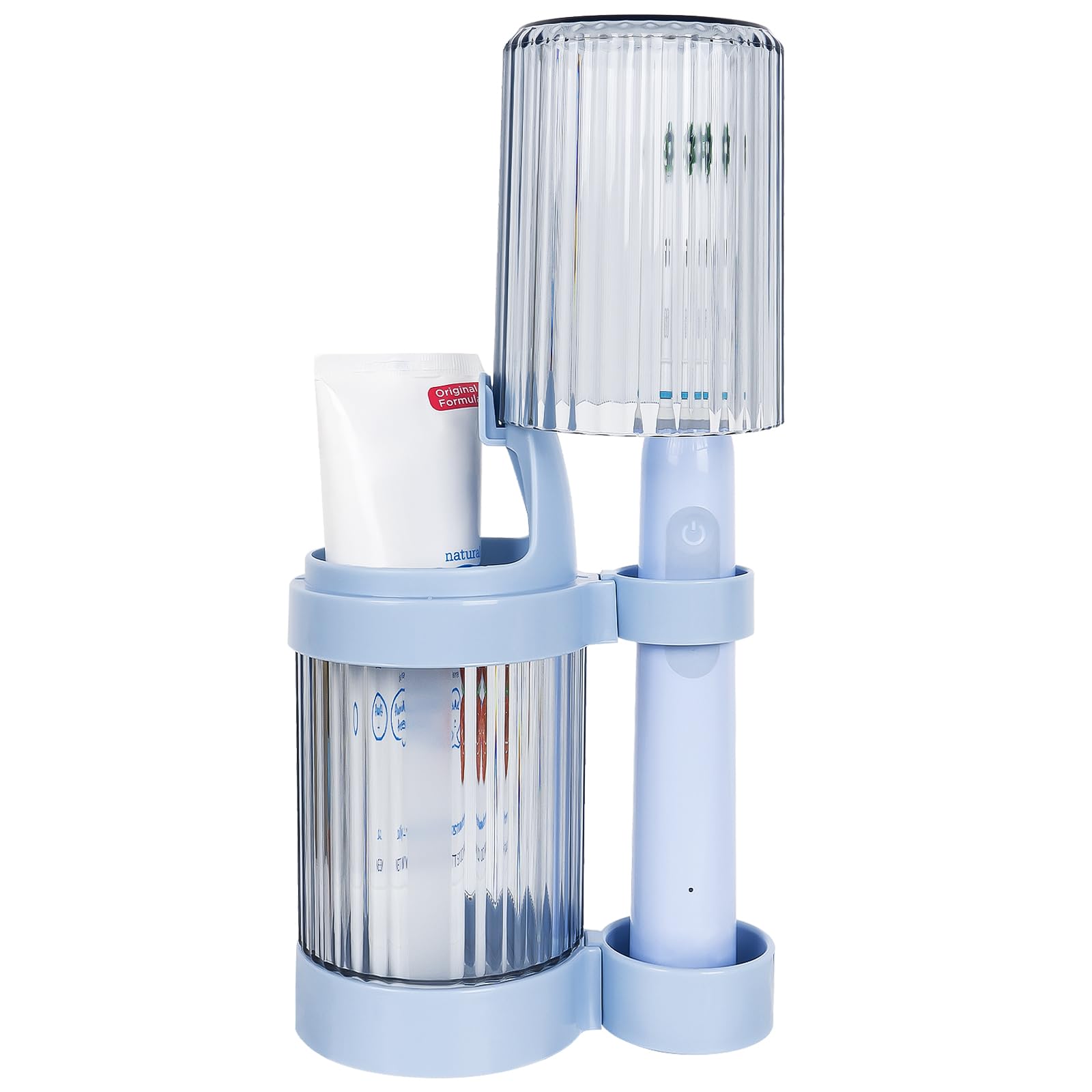 DODAMOUR Support Brosse à Dents Réglable En Hauteur Avec Gobelet - Organisateur Salle De Bain Compatible Brosse Électrique