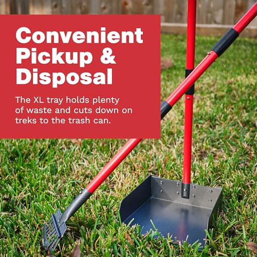 Pawler Pooper Scooper for Large Dogs, Small Dogs and Horses, Metal Poop Scooper Set with Long Handle Rake and Tray for Yard, Grass, Dirt or Gravel, Heavy Duty Aluminum Poop Picker Upper - Thumbnail 3