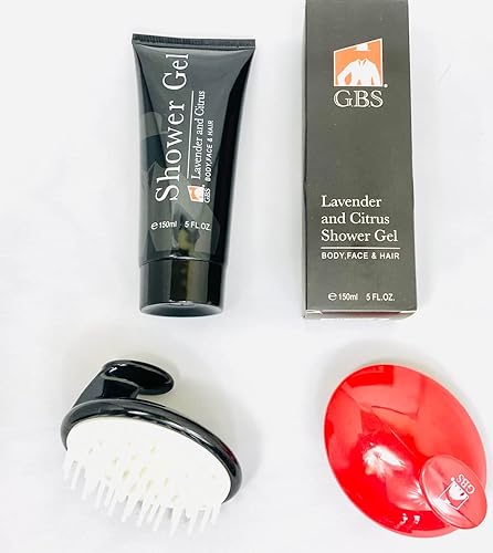 G.B.S Gel de ducha y jabón corporal de lavanda y cítricos, para hombres y mujeres, para uso diario, 3 en 1 para cuerpo, cara, cabello, fresco,