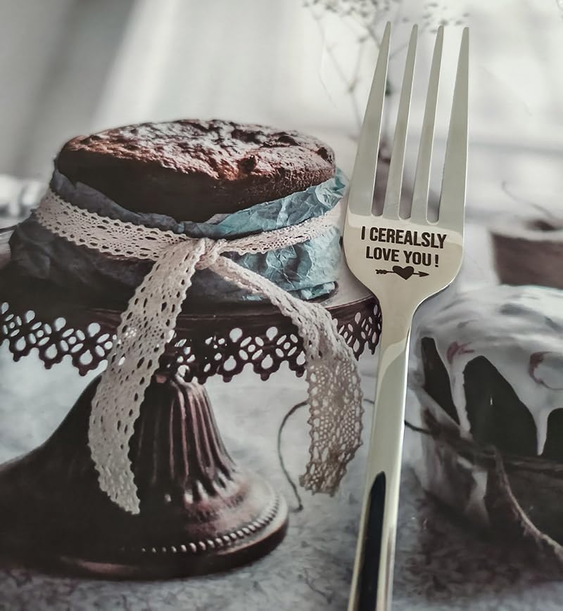 "I Cerealsly Love You" Spoon - Engraved Stainless Steel, Gift For Mom, Wife, Husband, Valentine's Day - View #9