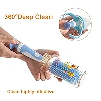 Vista 6 de Chemimoso Cepillo de limpieza multifuncional, cepillo para biberones, limpiador de cepillo de botellas, gira la ventosa para obtener los cepillos