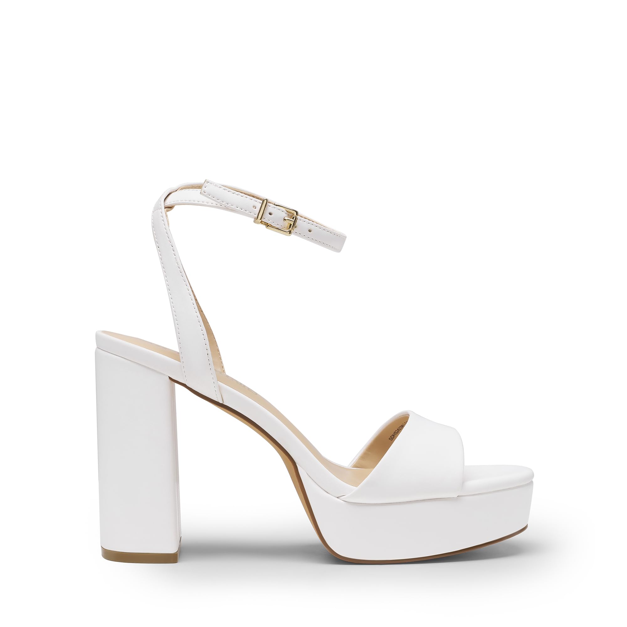 DREAM PAIRS Sandali da donna con tacco alto e plateau, punta aperta, cinturino alla caviglia, eleganti sandali con tacco per feste, balli di fine anno e matrimoni