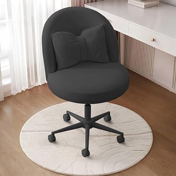 Velvet Dressing Chair, Office Chair with Castors, Adjustable Height, Make-Up Chair without Armrests, 360  Swivel Work Chair, Suitable for Bedrooms and Studies