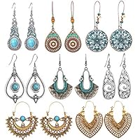 Algopix Similar Product 18 - 8 Pairs Vintage Drop Dangle Earrings