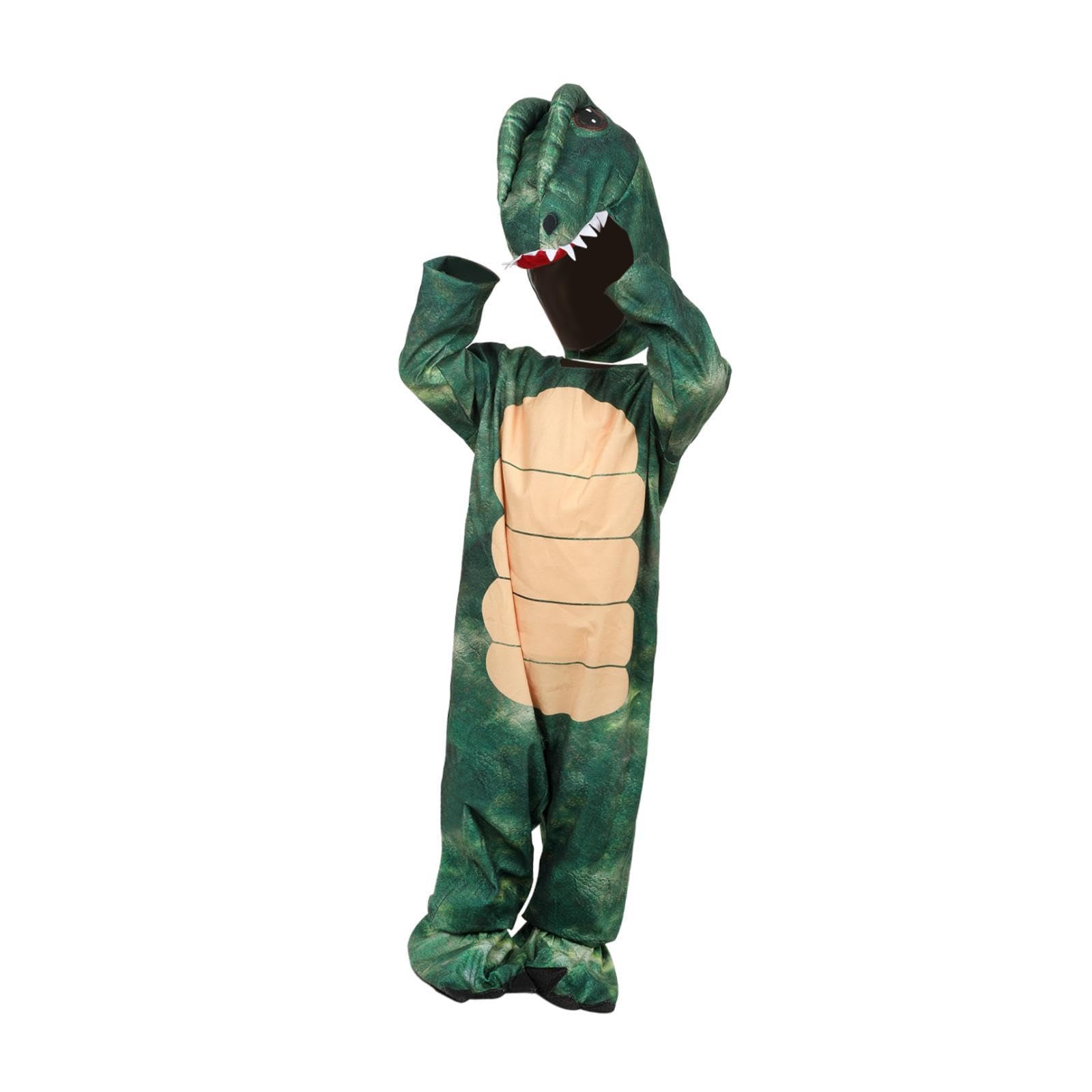 F Fityle Costume da Dinosauro per Bambini, Costume da Cartone Animato T Rex per spettacoli teatrali, Carnevale, Gioco di Ruolo, S